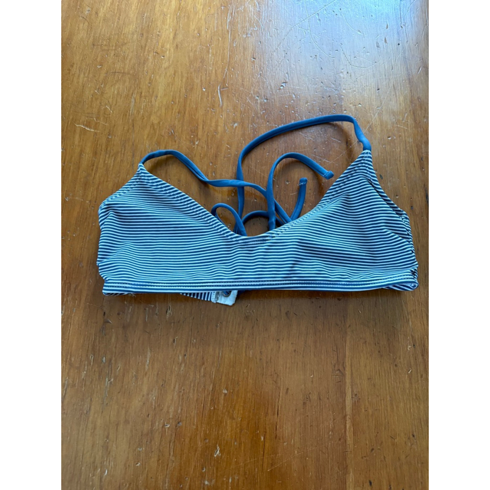 Xhilaration womens Blue White Striped Bikini Swim Top Size S